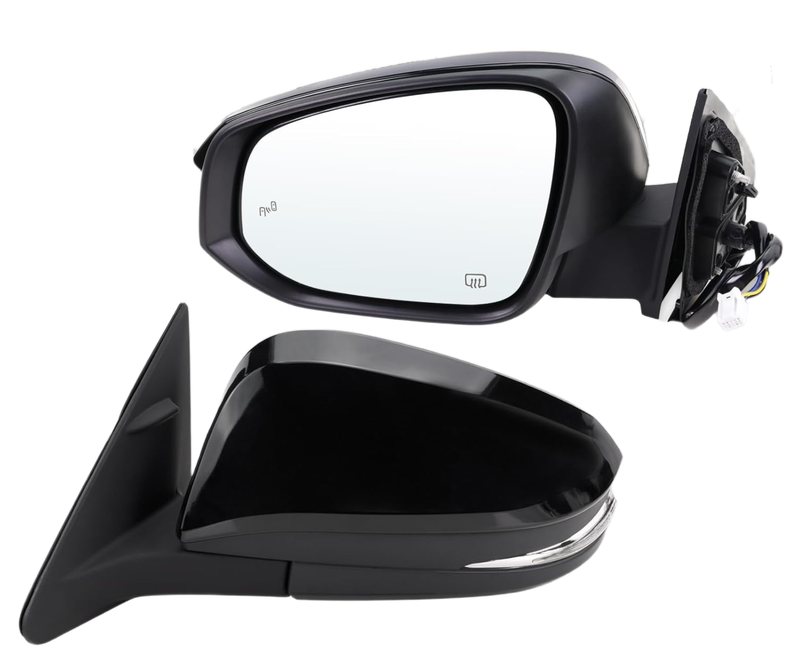 Left Driver Mirror 7 Pins Manual Fold Blind Spot for 2014-2019 Toyota Highlander