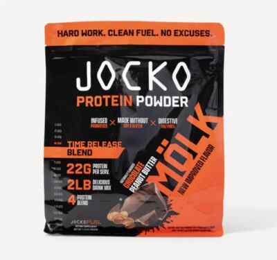 Jocko MOLK Protein Powder, Chocolate Peanut Butter  |  22g Protein  |  2 lb Bags