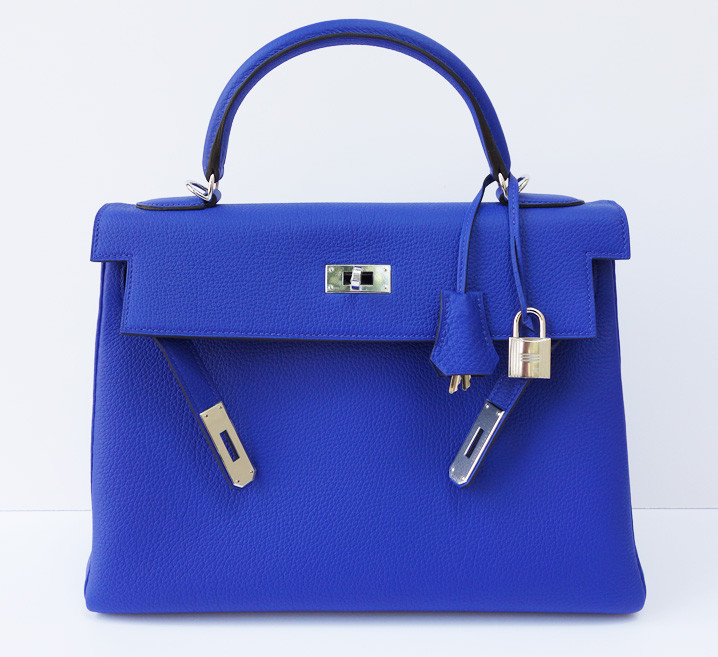 HERMES KELLY BLUE ELECTRIC BAG RETOURNE NEW