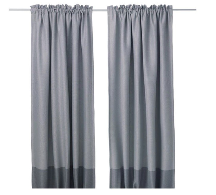 Grey block-out curtains 250cm. Excellent condition - IKEA Marjun | in