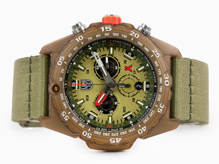 Pre-owned Luminox Green Dial Sapphire Bear Grylls Xb.3757.eco Survival Eco Series Watch