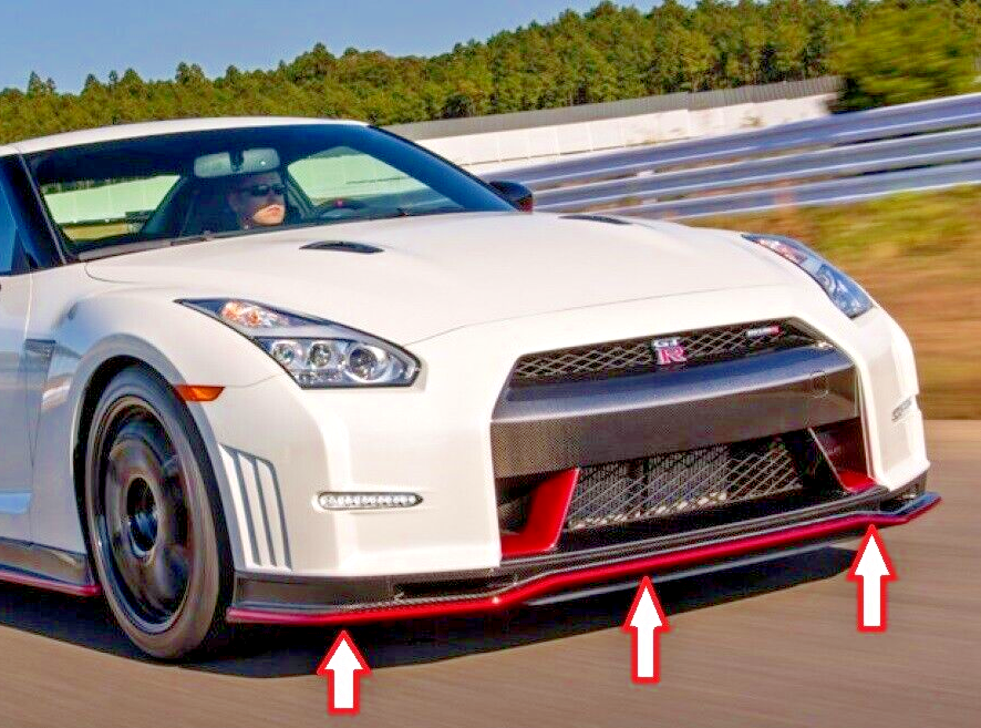 Genuine Nissan R35 GT-R GTR Front Protector Red Accent