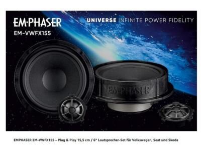 EMPHASER EM-VWFX155 2-Wege Kompo Lautsprecher kompatibel mit VW Scirocco III