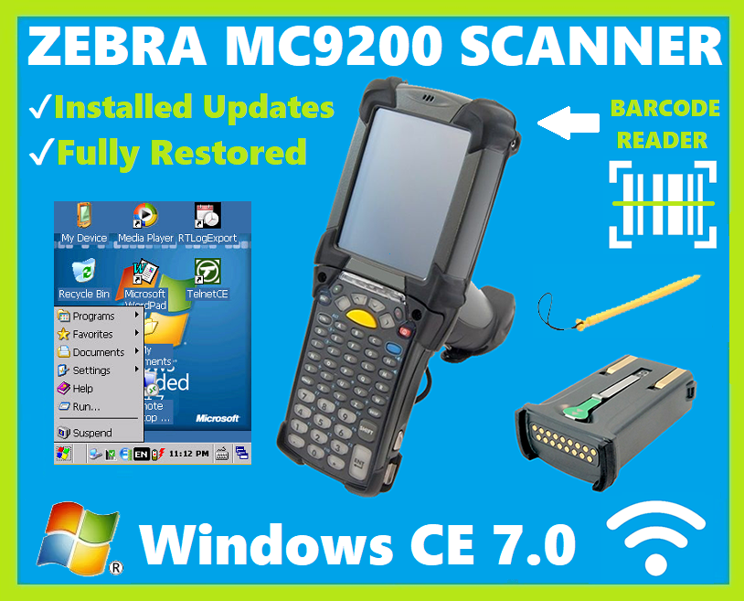 Zebra MC92N0-GA0SXEYA5WR 1D Laser Scanner, AlphaNumeric, Win CE 7.0, Battery!🔥⭐
