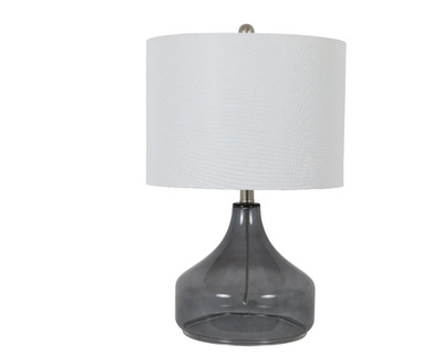 Décor Therapy 22 in. Smoke Translucent Glass Table Lamp