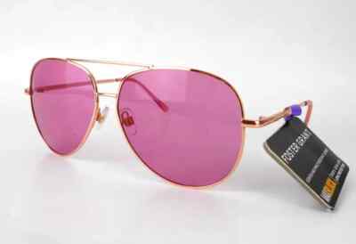 FOSTER GRANT AVIATOR SUNGLASSES GOLD RIM WITH PINK LENS NS0118 34783FGX650 NEW