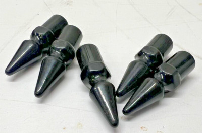 5 BLACK SPIKE COLLAR NUTS 1/4''-20 chopper bobber cafe hd pike stand off deep