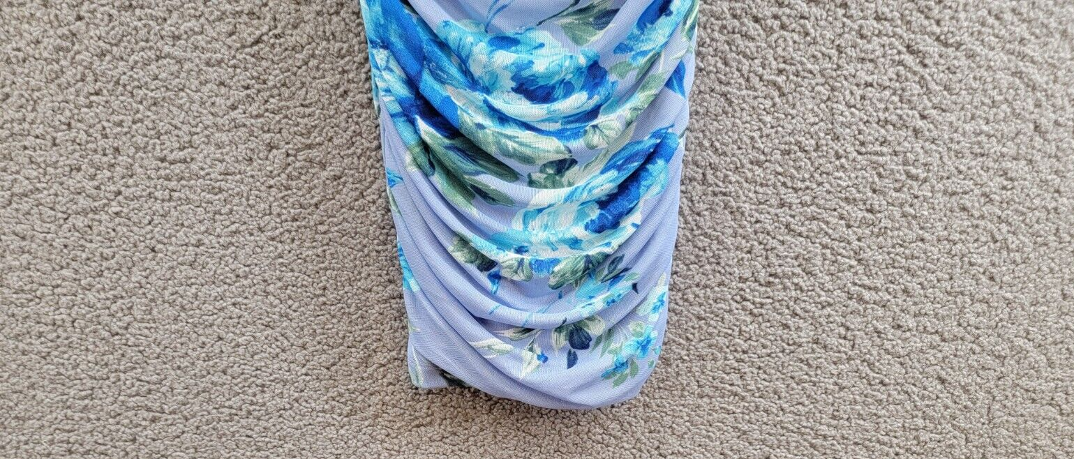 Emerald Sundae Floral Ruched Mesh Tank Dress Juniors' XS Blue Multi Pullover - Picture 4 of 15