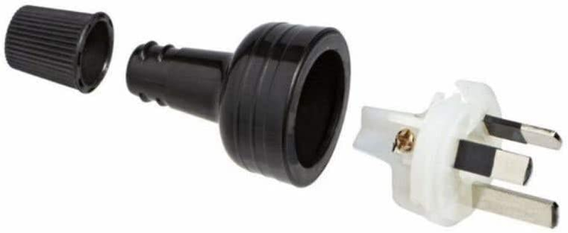 HPM 10A 3 Pin Plug Top Black PVC Electrical Power Adapter Connector