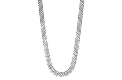 925 Sterling Silver Italian 10mm Bismark Diamond Cut Mesh Link Chain necklace...