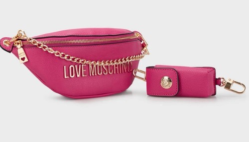 Moschino Logo Detachable Chain Detailed Belt Bag Pink | eBay