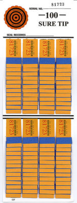 12 -  # 100  Sure Tip Boards  (1-100) Pull Tabs/Jar Tickets FREE Ship
