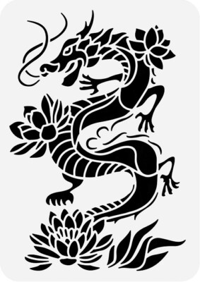 7''x10'' Clear Plastic Stencil - Dragon (ME281)*