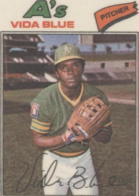 Parches de béisbol Topps 1977 pegatinas de tela - Vida azul #4