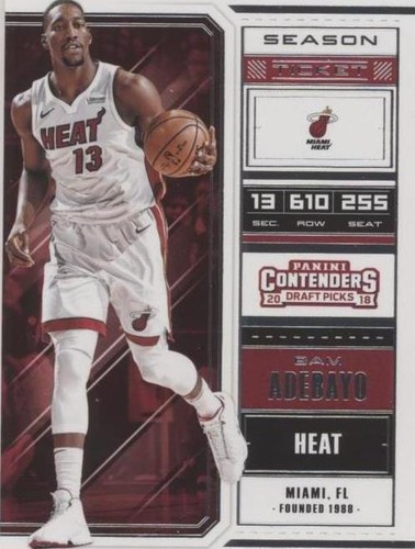 2018 Panini Contenders Draft Picks - Bam Adebayo #3