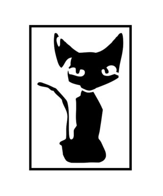 1- 5x8 inch Stencil, (PH-31) Cat (6mil)