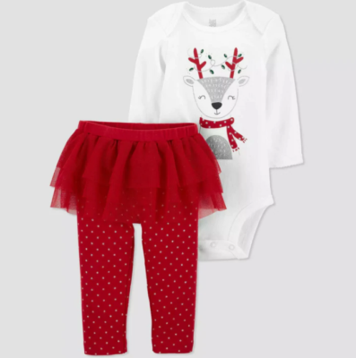 2 Piece Carter s Baby Girls Christmas Holiday Outfit Size 6