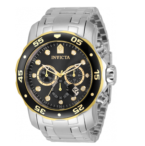 Invicta Pro Diver Chronograph Quartz Black Dial Silver Men's Watch