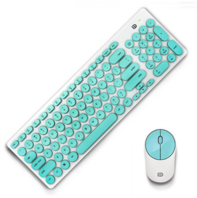 Lightweight Round Keycap Candy Color Wireless Silent Keyboard & Mouse Set
