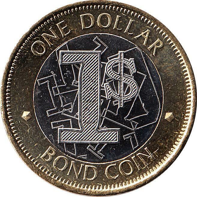 Simbabwe 1 Dollar 2016 "BOND COIN"