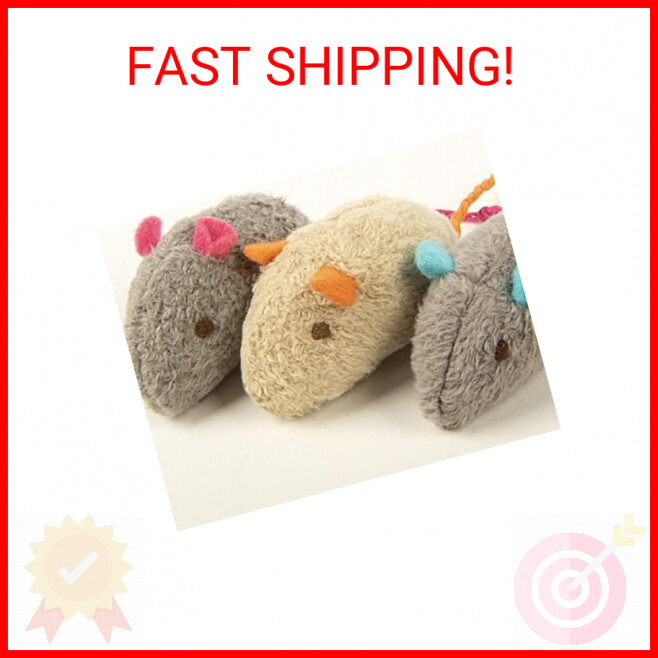 Gray/Cream Catnip Cat Toys - 3 Count Skitter Critters