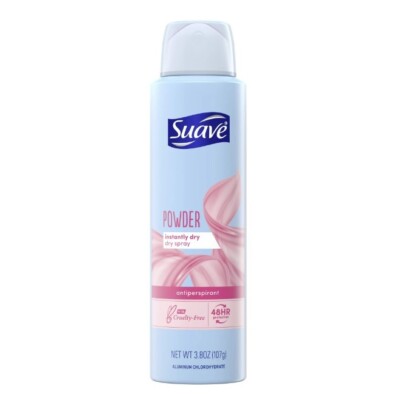 Suave Dry Spray Instantly Dry Powder Antiperspirant Deodorant, 3.8 oz