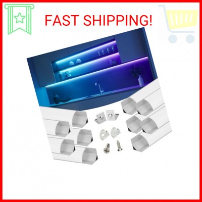 Muzata 10Pack 3.3FT/1M V-Shape LED Channel System with Milky White Cover Lens, S