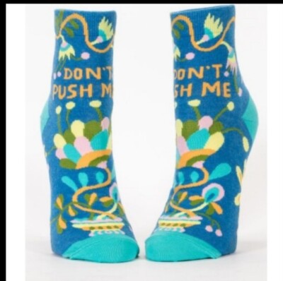 NEW Blue Q Ankle Socks Don't Push Me