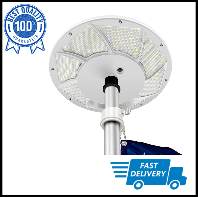 Solar Flag Pole Light 176 LED 880 Lumens Brightest Solar Powered for Flagpoles