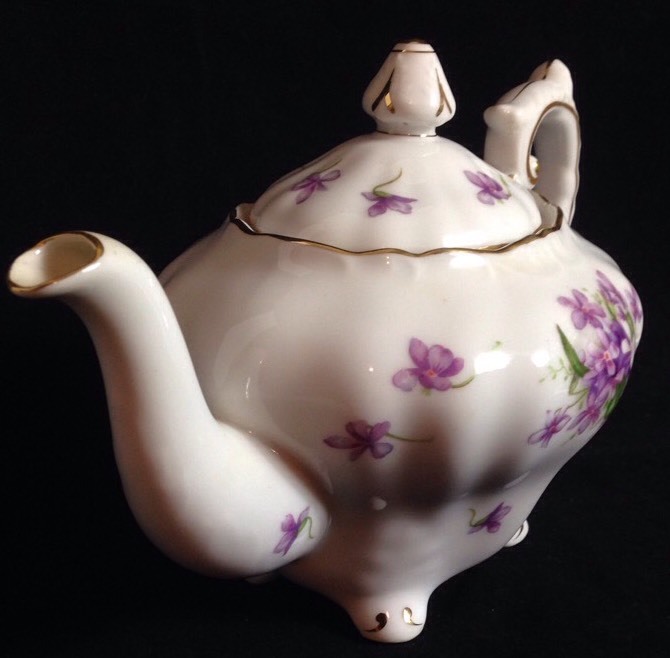 Teapot With Lid Rossetti Spring Violets Fine China Occupied Japan Hand Painted