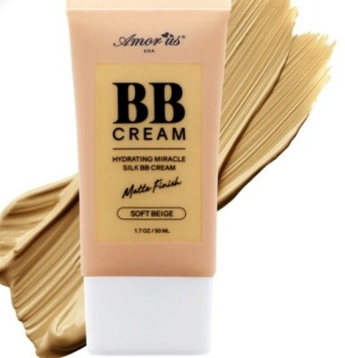 Amor'us Hydrating Miracle Silk BB Cream   02 SOFT BEIGE   Matte Finish BNIB