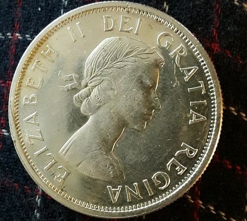 1964~~CANADIAN 50 CENTS~~SILVER~~SCARCE~~CANADA~~AU-BU  #2