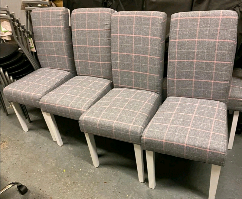 Fabric Dining Chairs only £40 each. Real Bargains Clearance Outlet Lei