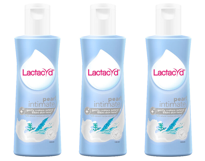 3 x LACTACYD Pearl Intimate Wash 150ml Daily Feminine