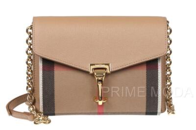 НОВАЯ ХОЛЩОВАЯ СУМКА BURBERRY BABY MACKEN ИЗ ВЕРБЛЮЖЬЕЙ КОЖИ В КЛЕТКУ НА ЦЕПОЧКЕ ЧЕРЕЗ ПЛЕЧО