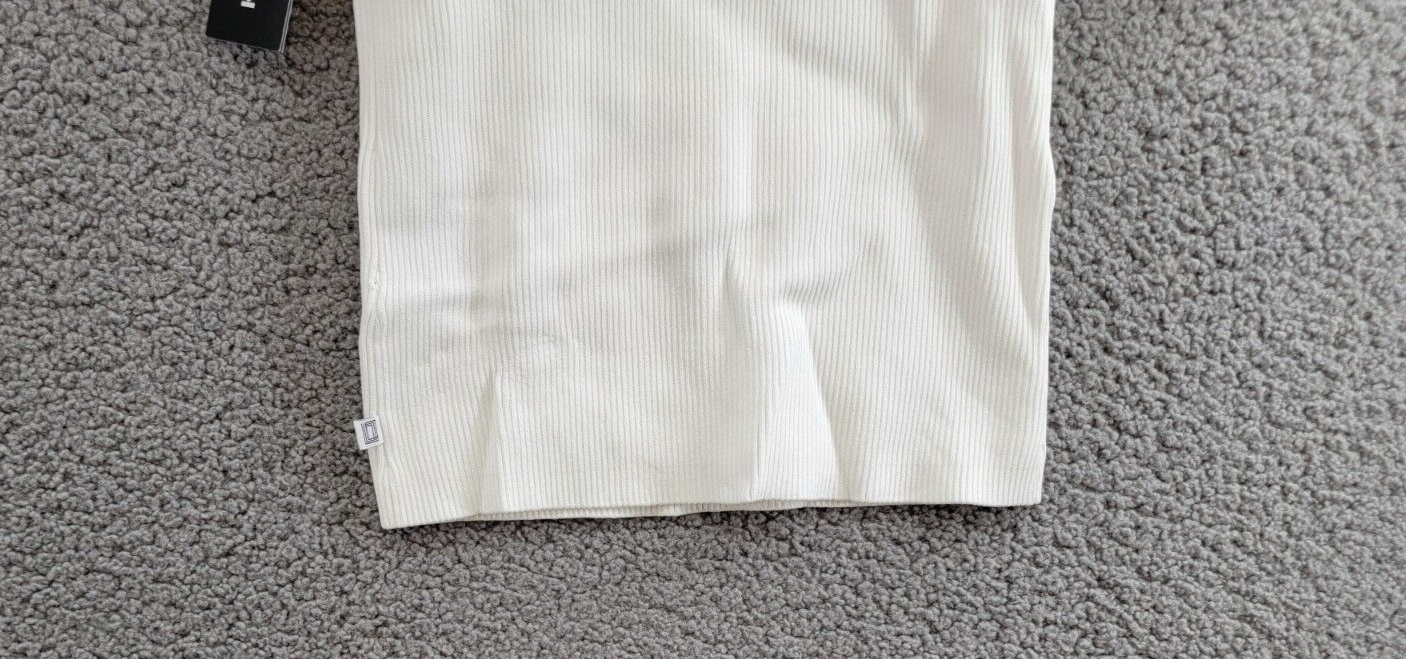 KARL LAGERFELD PARIS Sweetheart-Neck Sweater Women's S Soft White Short Sleeve - Picture 12 of 16