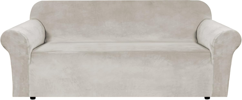 Stretch Velvet Sofa Covers Large Couch Covers Sofa Slipcovers Furniture Protector Soft with Non Slip Elastic Bottom, Feature Thick Comfy Rich Velour (Extra Wide Sofa 89