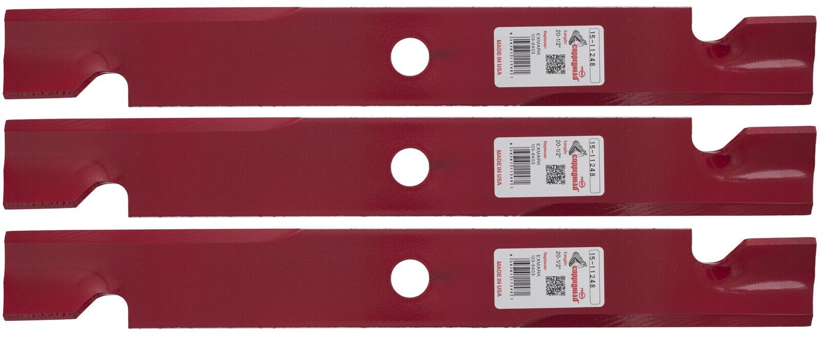 その他 Tomb Blades x3 LawnRAZOR Notched High Lift Blade For Exmark 109-9982 | 8TEN