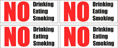 No Drinking Eating Smoking Stickers Decals, Pack of 4 taxi's hackney cabs coach