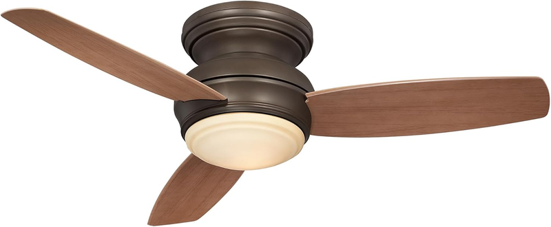 F593L-ORB Tradtional Concept 44 Inch Flush Mount Ceiling Fan with Integrated 14W LED Light in Oil Rubbed Bronze Finish