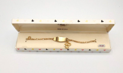 Vintage NOS MICKEY & CO. Van Dell Child's Figaro Style ID Bracelet W/Charm USA