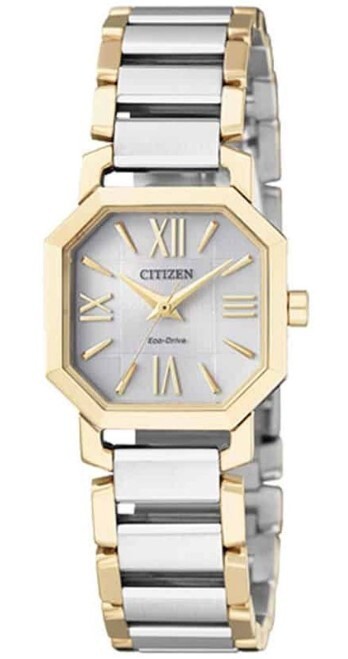 エリカ Citizen Eco-Drive Silhouette Crystal Mother of Pearl Dial