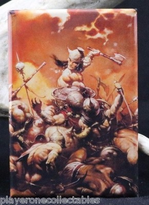 Conan the Destroyer by Frazetta 2'' X 3'' Fridge / Locker Magnet.
