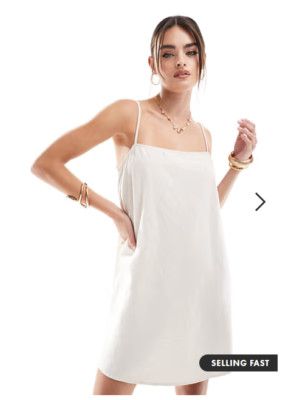 Vero Moda linen touch throw on mini dress in snow white Size m Medium New w Tag