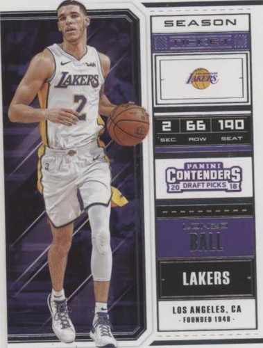 Lonzo Ball RC 2017-18 Panini Contenders NBA Draft Lottery