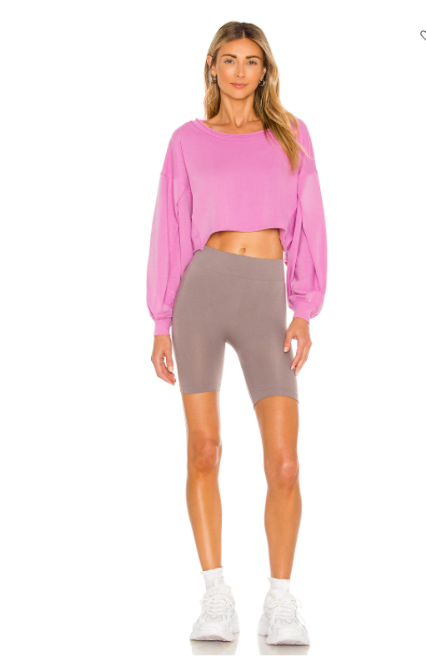 

FREE PEOPLE FP MOVEMENT Rhododendron The Way You Move Укороченный свитшот с напуском, Розовый