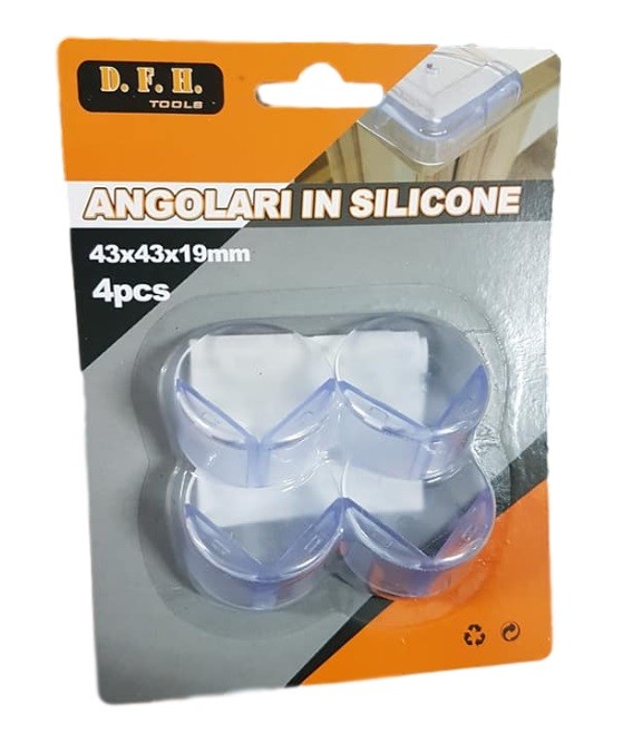 Set 4 Pz Paraspigoli Gomma Trasparenti Protezione Tavolo Bimbi 43x43x19mm dfh