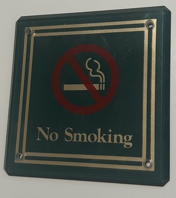Disneyland Hotel Parks Green Gold No Smoking Square Sign Used Prop Paradise Pier