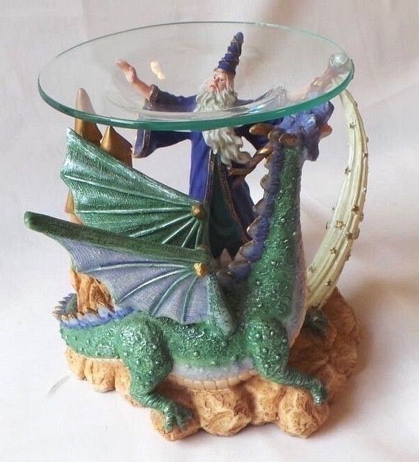 1970s Magical & Mystical Wizard & Dragon Fragrant Aroma Oil Diffuser Figurine