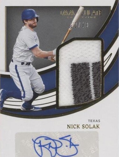 2022 Panini Immaculate Collection - Nick Solak #JSS-NS